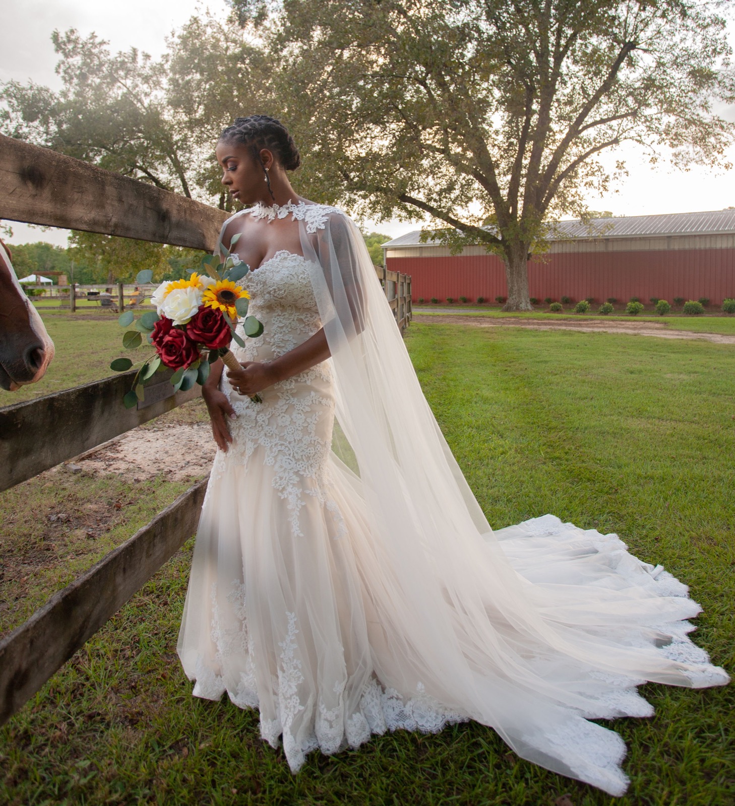 Bride with flowing veil at golden hour — Atlanta wedding photographer Svpreme Studios